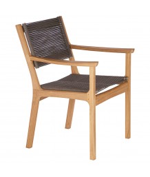 Barlow Tyrie - Monterey Teak Dining Armchair with Brown Cord Seat
